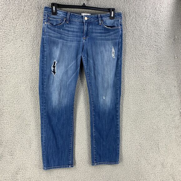 Paige Womens Jeans Jimmy Jimmy Crop Distressed Straight Pants Denim Sz 29 x25 - Picture 11 of 12